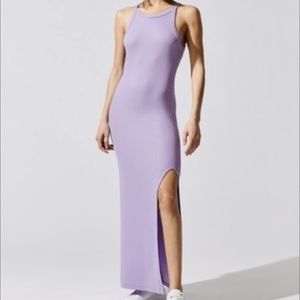 XS LNA Candi ribbed maxi dress in lavender